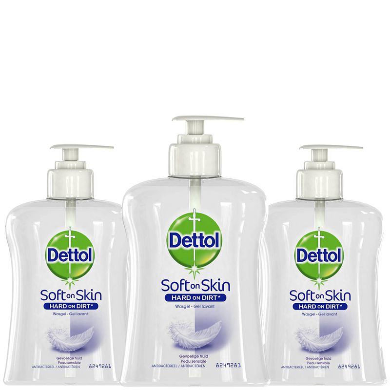 Foto van Dettol handzeep - gevoelige huid - 250ml x3