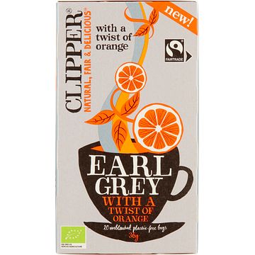 Foto van Clipper earl grey with a twist of orange 20 stuks 36g bij jumbo