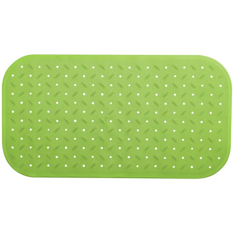 Foto van Msv douche/bad anti-slip mat badkamer - rubber - limegroen - 36 x 65 cm - badmatjes