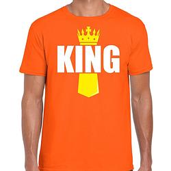 Foto van Oranje king shirt met kroontje - koningsdag t-shirt voor heren 2xl - feestshirts