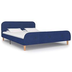 Foto van Vidaxl bedframe stof blauw 140x200 cm