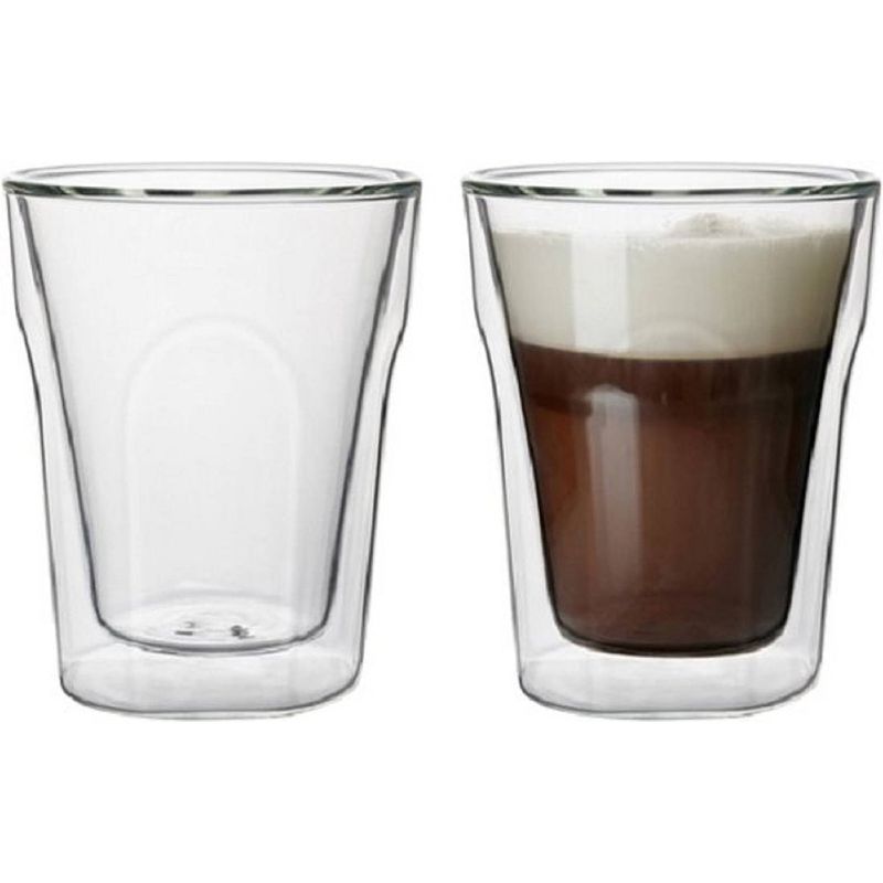 Foto van Florina malachit dubbelwandige koffieglazen of theeglazen 240 ml- set van 2 - gehard glas