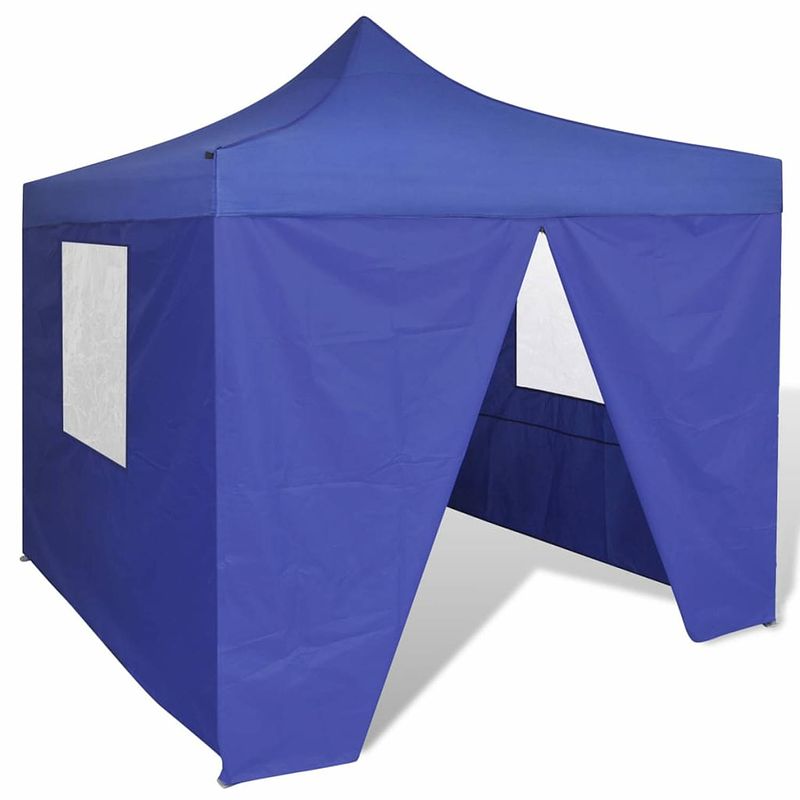 Foto van Vidaxl vouwtent met 4 zijwanden 3x3 m blauw