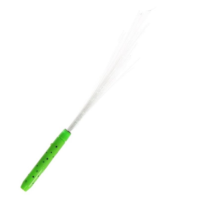 Foto van Gekleurde groene led licht stick met fiber - discolampen