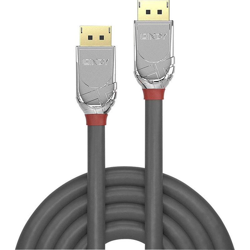 Foto van Lindy displayport aansluitkabel displayport stekker, displayport stekker 5.00 m grijs 36304 displayport-kabel