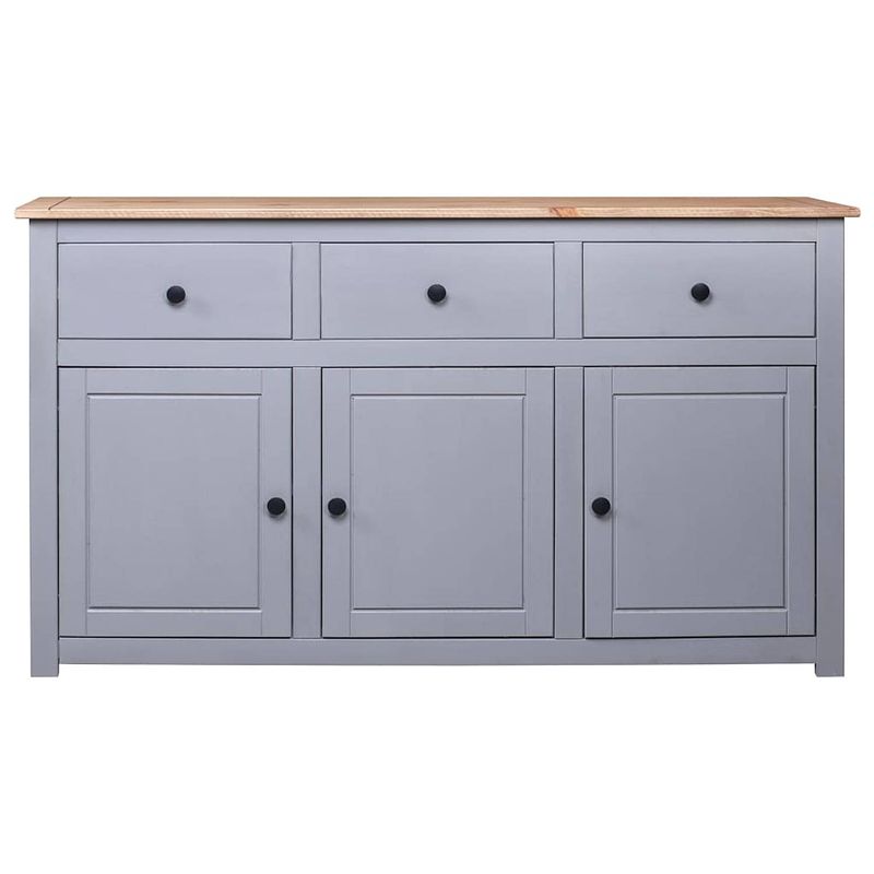 Foto van Infiori dressoir panama range 135x40x80 cm massief grenenhout grijs