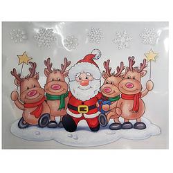 Foto van Magic stickers raamsticker kerstman 28,5 x 34,5 cm wit/rood