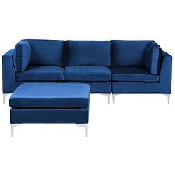 Foto van Beliani evja - modulaire sofa-blauw-fluweel