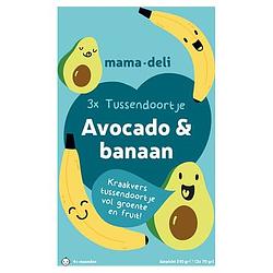 Foto van Mama deli tussendoortje avocado & banaan 4+ maanden 3 x 70g bij jumbo