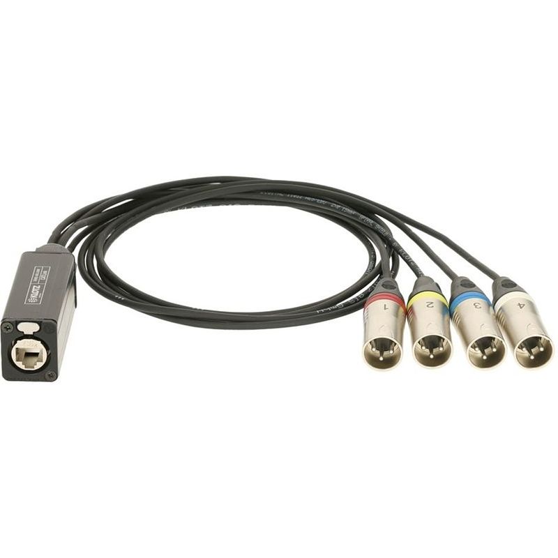 Foto van Klotz claes-mini04 catlink 4-channel adapter ethercon - xlr 3p male