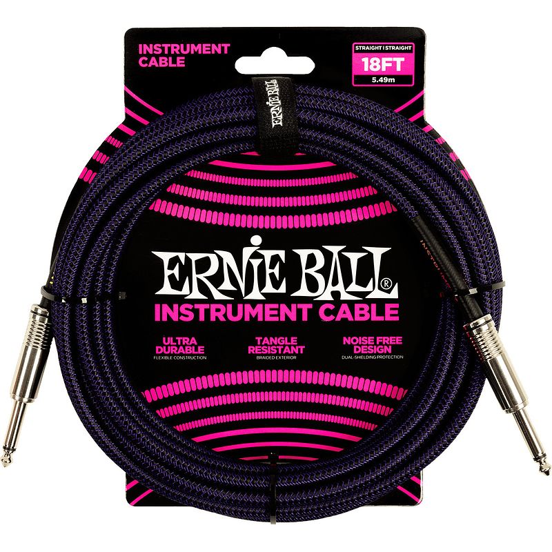 Foto van Ernie ball 6395 braided instrument cable paars 5.5m