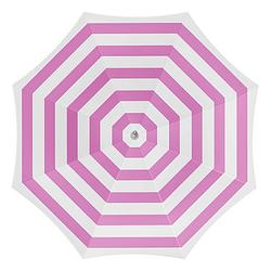 Foto van Parasol - fuchsia/wit - gestreept - d180 cm - uv-bescherming - incl. draagtas - parasols