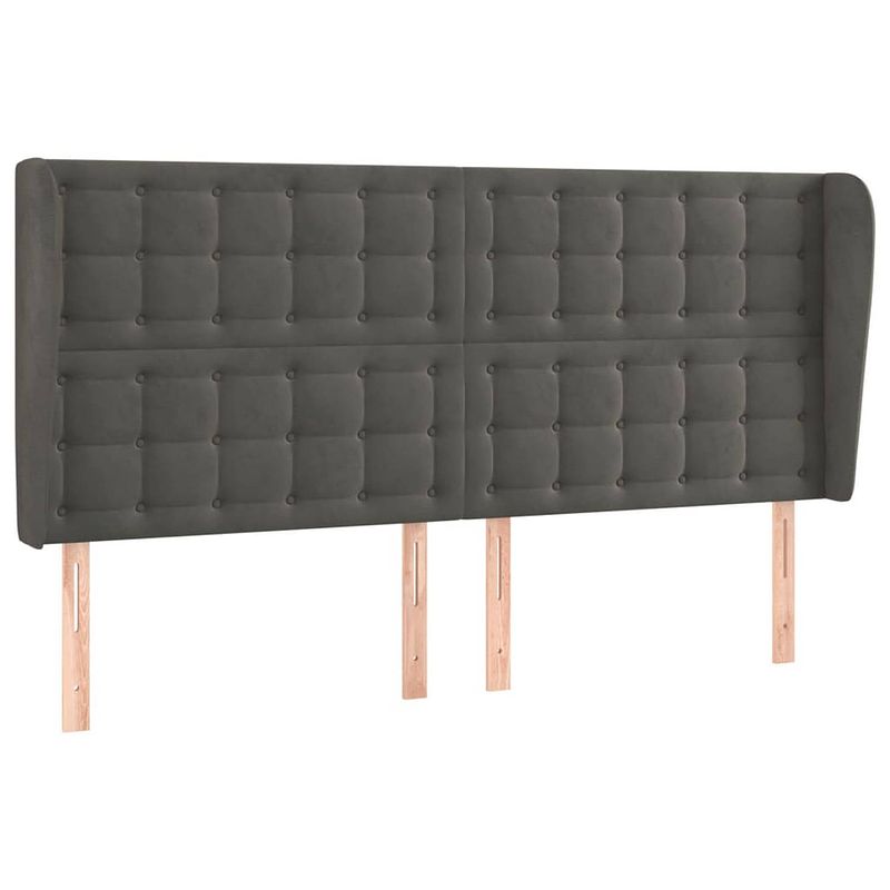 Foto van The living store hoofdbord - bedaccessoires - 163 x 23 x 118 cm - zacht fluweel