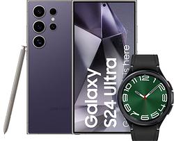 Foto van Samsung galaxy s24 ultra 512gb paars 5g + galaxy watch 6 classic zwart 47mm