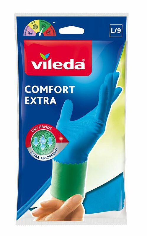 Foto van Vileda handschoenen comfort extra l