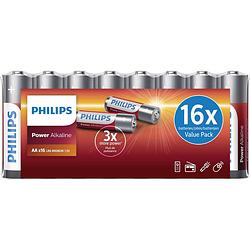 Foto van Philips aa power alkaline batterijen - voordeelverpakking 16 stuks