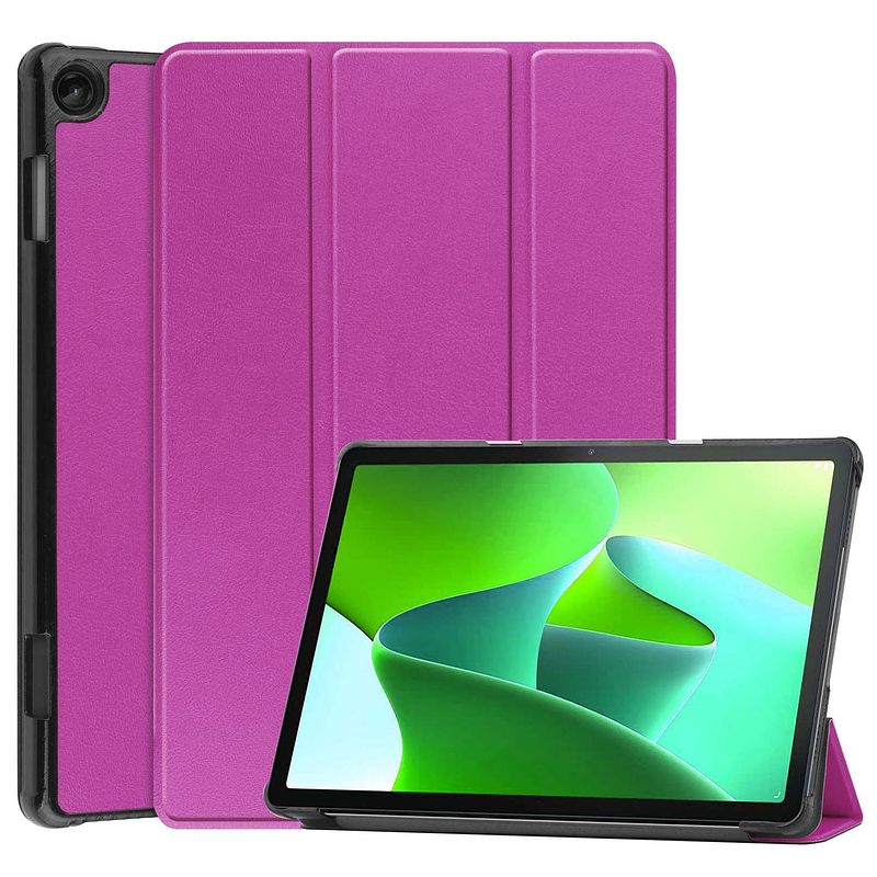 Foto van Basey lenovo tab m10 (3rd gen) hoesje kunstleer hoes case cover lenovo tab m10 (3rd gen)-paars