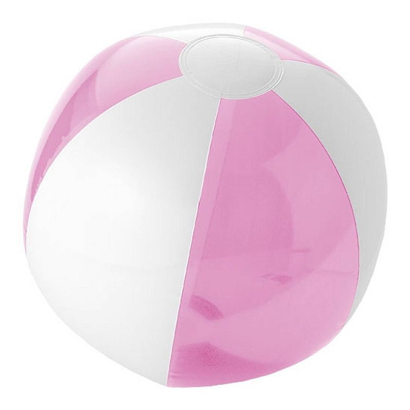 Foto van Opblaasbare strandballen roze/wit 30 cm - strandballen