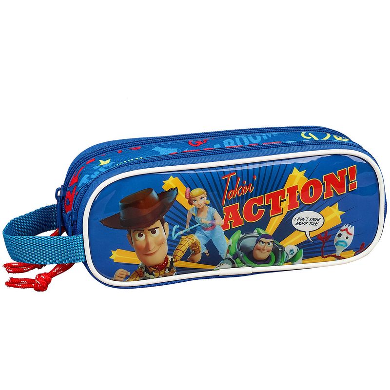 Foto van Toy story takin action's! - etui met twee ritsen - 21 x 8 cm - blauw