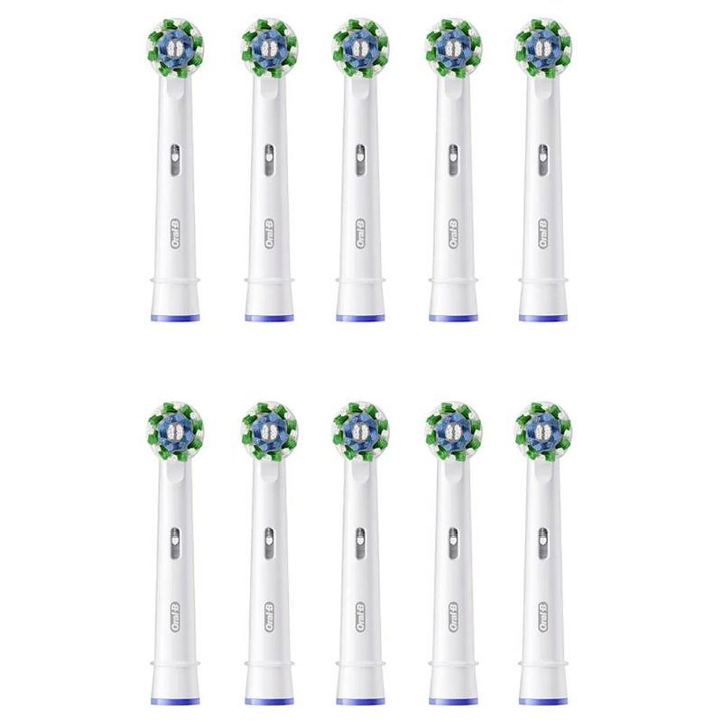 Foto van Oral-b cross action opzetborstel voor elektrische tandenborstel 10 stuk(s) wit
