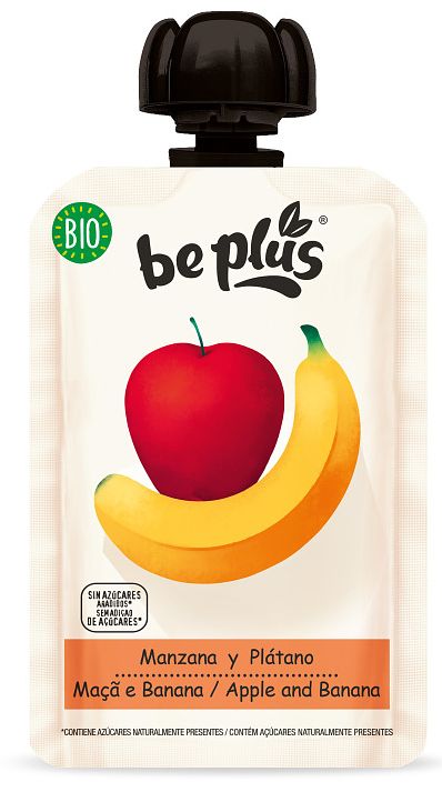 Foto van Be plus knijpfruit apple & banana