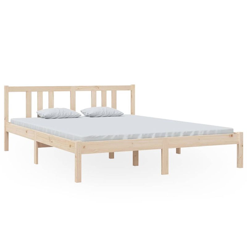 Foto van The living store houten bedframe - massief grenenhout - 150 x 200 cm - stabiel en comfortabel