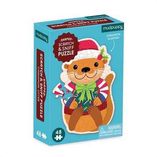 Foto van Cinnamon otter 48 piece scratch and sniff shaped mini pzl - puzzel;puzzel (9780735379060)