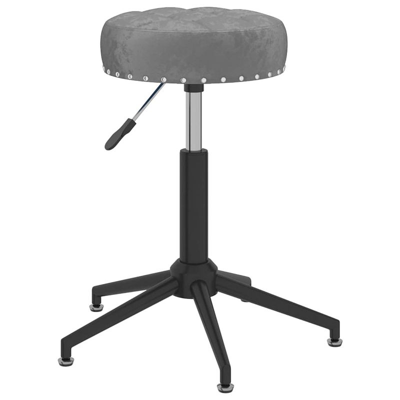 Foto van The living store draaibare eetstoelen - donkergrijs - fluweel - 32x32 cm - 360 graden draaibaar