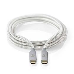 Foto van Nedis usb-kabel - zilver - 1.00 m