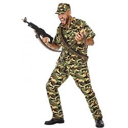 Foto van Verkleed kostuum - militair/soldaat kostuum/pak camouflage voor heren - carnavalskleding - voordelig geprijsd