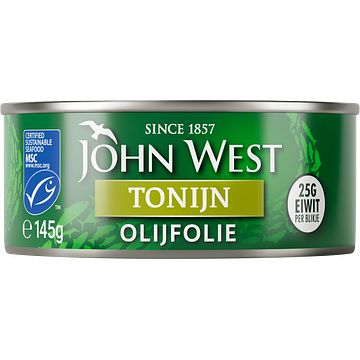 Foto van John west tonijnstukken in olijfolie 145 gram bij jumbo