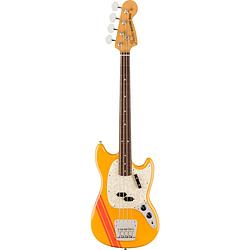 Foto van Fender vintera ii 70s mustang bass rw competition orange elektrische basgitaar met gigbag