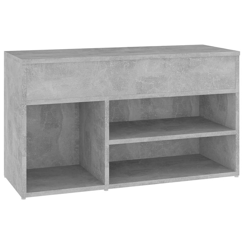 Foto van The living store opbergbank schoenenkast - 80 x 30 x 45 cm - betongrijs