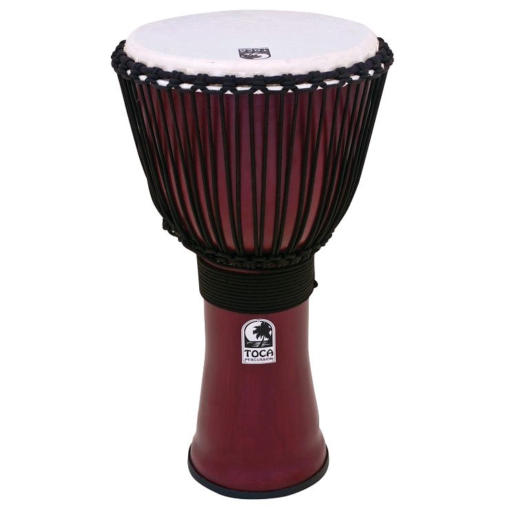 Foto van Toca tf2dj-12r 12 inch freestyle ii djembe dark red