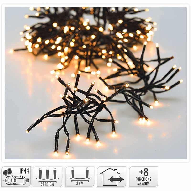 Foto van Decorativelighting clusterverlichting - 3000 led - 22m - extra warm wit