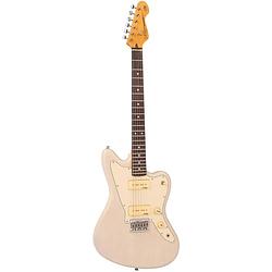 Foto van Vintage v65 reissued hard tail blonde elektrische gitaar met vaste brug