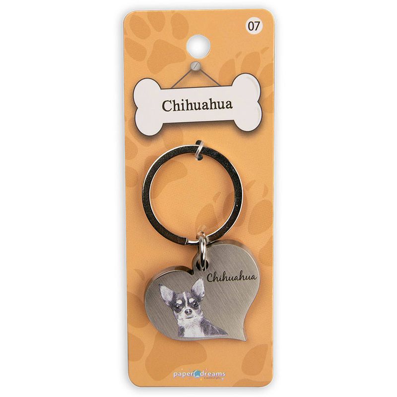 Foto van Paper dreams sleutelhanger chihuahua 5 cm staal zilver