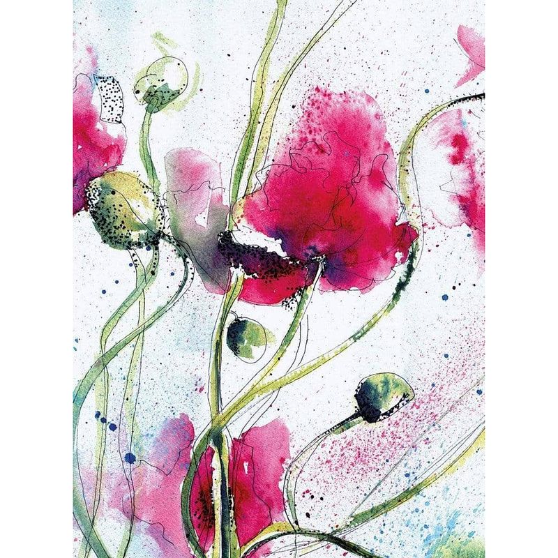 Foto van Wizard+genius poppies watercolour vlies fotobehang 192x260cm 4-banen