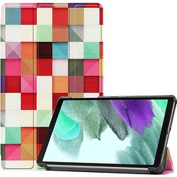 Foto van Basey samsung galaxy tab a7 lite hoesje kunstleer hoes case cover - blocks