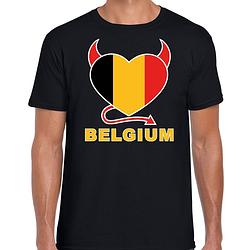 Foto van Zwart fan shirt / kleding belgium hart ek/ wk voor heren 2xl - feestshirts