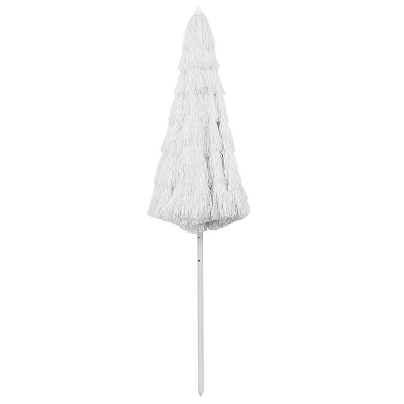 Foto van The living store hawaï parasol - 260 cm - weer- en uv-bestendig - wit