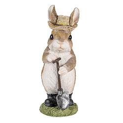 Foto van Clayre & eef decoratie beeld 9*8*22 cm bruin kunststof konijn