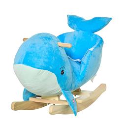 Foto van Hobbeldier - hobbelpaard - schommelpaard - schommelstoel voor kinderen - speelgoed - blauw - 60 x 33 x 50 cm