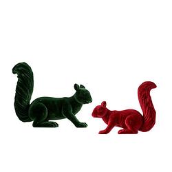 Foto van Casa di elturo set van 2 - velvet eekhoorn - groen/rood