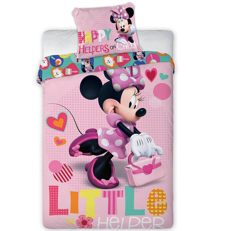 Foto van Disney minnie mouse little helper - dekbedovertrek - eenpersoons - 140 x 200 - roze