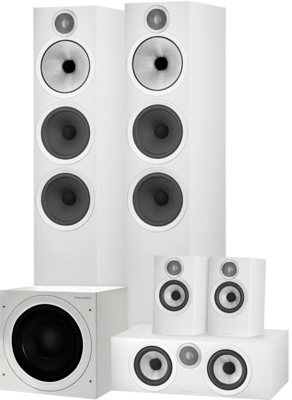 Foto van Bowers & wilkins htm6 s3 + 603 s3 (per paar) + 606 s3 (per paar) + asw610 wit