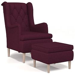 Foto van Vidaxl fauteuil met voetenbank stof paars