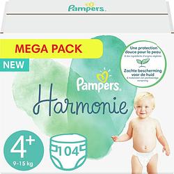 Foto van Pampers - harmonie - maat 4+ - mega pack - 104 luiers - 10/15 kg