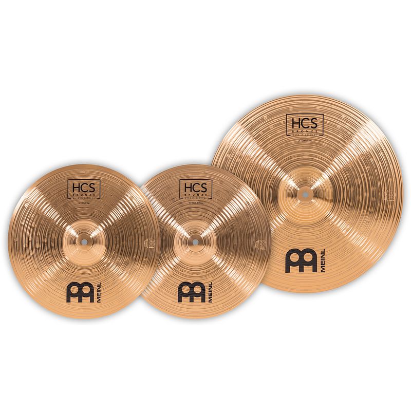 Foto van Meinl hcsb1418 hcs bronze bekkenset 14 18