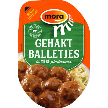 Foto van Mora gehaktballetjes in milde pindasaus 160g bij jumbo